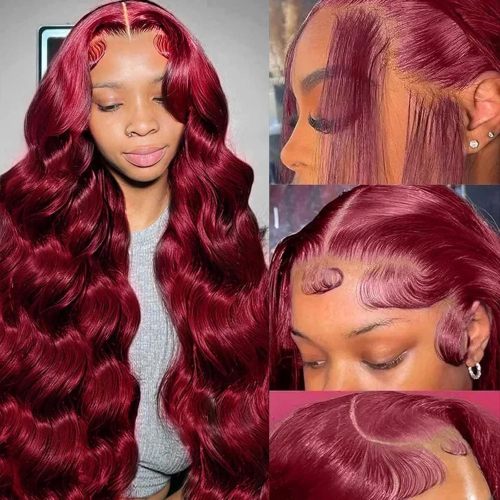 99j Burgundy 13x6 Body Wave Lace Front Wigs