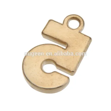 17.8mm New Arrival silver and gold letter five Zinc Alloy lalique crystal point pendant