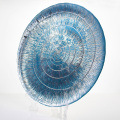 Decorative Blue Silver Glass Fruit Dinner Plates