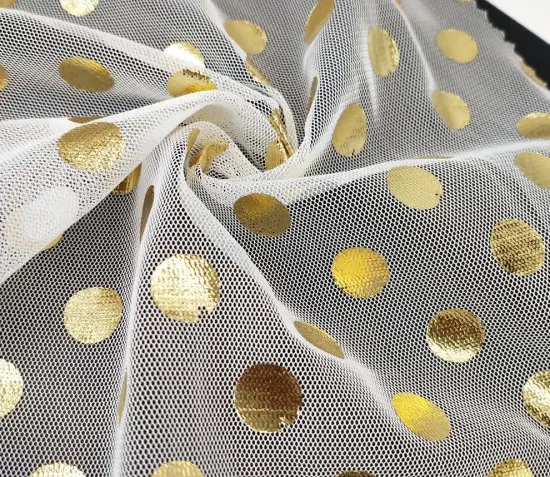 Voile fabric with big polka dot for tutu