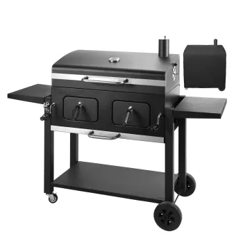 Outdoor BBQ Grill: Charcoal and Wood Pellet Smoking Experience