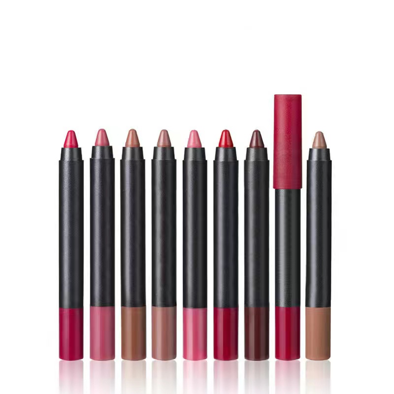 19 Color Lip Stick Kit Waterproof Matte Velvet Lip Liner Pencil Custom Private Label For Makeup Cosmetics No Logo LOW MOQ