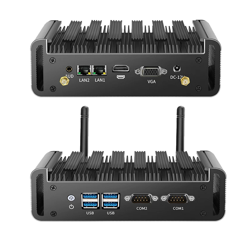 2lan sem fãs Industrial incorporado mini pc