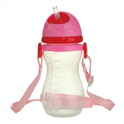 300ml PP colored baby water bottle with strap