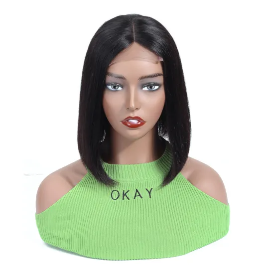 2021 Hot Selling Yeswigs Human Hair Swiss Lace Front Closure Bob Wig Natural Straight Wave Indian Human Hair Short Bob Lace Wig