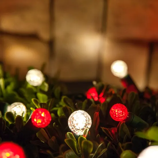 Multicolor 120V G12 Faceted LED String Lights for Outdoor Patio and Christmas Tree Decoration