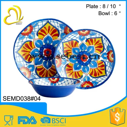 cheap restaurant 3 pc roundmelamine western dinnerware sets