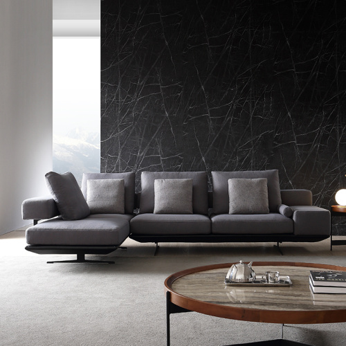 Perabot ruang tamu mewah ringan gaya Itali sofa ladang kayu pepejal sofa modular berbentuk L set perabot rumah moden