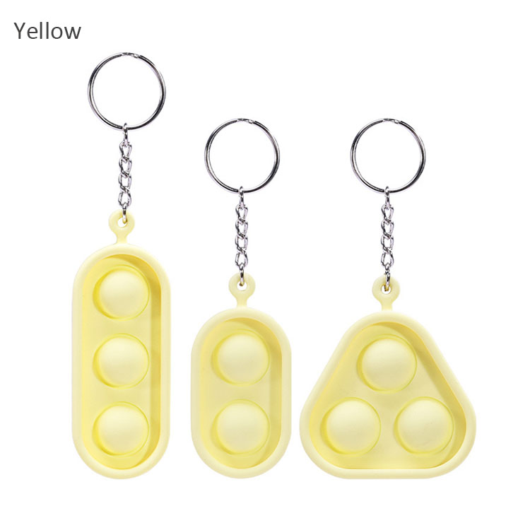 Stress Relief Silicone Simple Dimple Fidget Keychain Toy