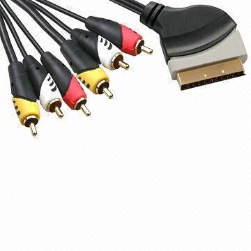 SCART FLACHKABEL mit 6mm Außendurchmesser und 24K Gold-plating