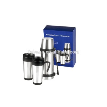 Promotion Gift sets Stainless Steel Vacuum Flask and 2 pieces coffee cups