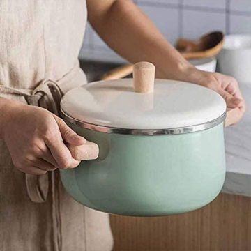 Double Handle Enamel Soup Pot - Non-Stick for Induction & Gas Stoves, Baby Friendly