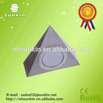 Trade Assurance slim design Stainless Steel Triangle plastic cover under cabinet light 4.5w from Ningbo factory