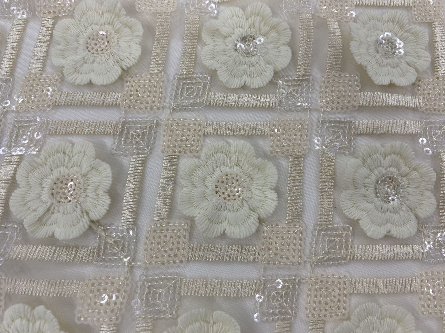 3D Multicolor Embroidery Fabric