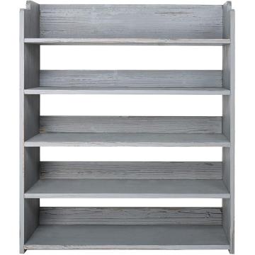 5-Tier Dark Gray Wood Entryway Shoe Storage Rack