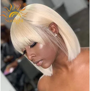 202nouveaux produits Perruques courtes Beau Bob perruque vrai cheveux humain pleine Machine couleur Bob perruques