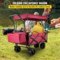 Garden Cart w/Canopy, Wheels & Rear Storage-Multi-functional