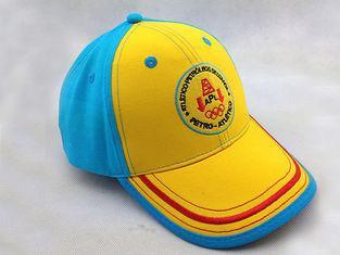 Yellow Blue Canvas Cotton Baseball Cap Hats with Embroidery