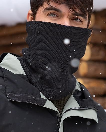 Winter Neck Warmer Men Ski Neck Gaiter Scarf For Men Women Thick Warm Fleece Windproof Scarves
