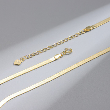 Super High Quality 925 Sterling Silver Flat Snake Chain Necklace