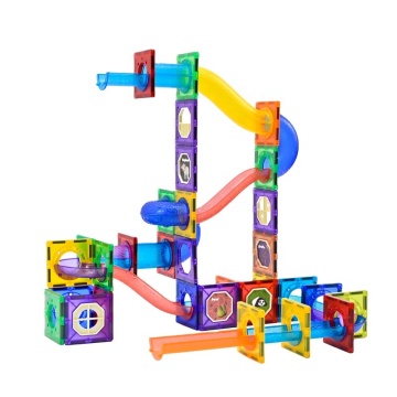 2024 STEM Educational Race Track Building Blocks: Magnets, Toys, Bricks, and Crystal Tiles for Children's Marble Run Games