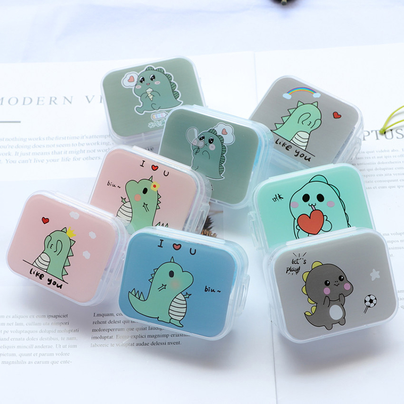 NEW Mini Cartoon Contact Lens Case Cute Eyes Contact Lens Container Box Contact Lenses Holder Storage Box Case Travel Kit