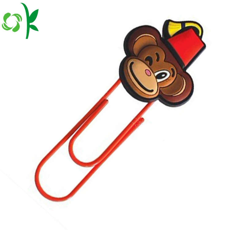 Hot Selling Cartoon Silicone Clip Bookmark for Christmas