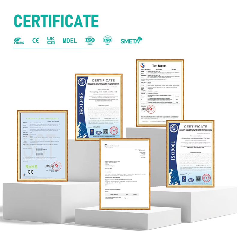 JINDA LM6207PH Contemporary Stainless Steel Foldable Portable Soft Pads Height-adjust 400lbs Load-bearing Powder Coated Disabled2