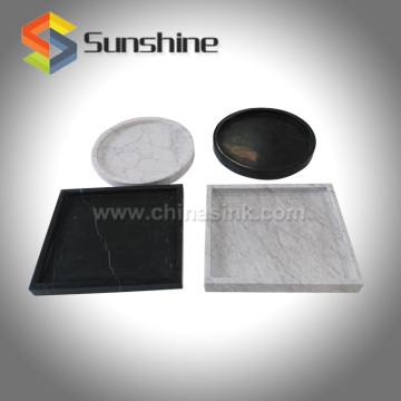 Rectangle Forest Black Marble Serving Tray For Hotel