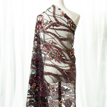 Top Quality Glittery Flower Embroidered African Sequin Lace Fabric: Vibrant and Charming Designs