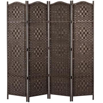 4 Panel wood room divider screen