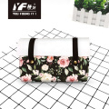 Custom Adorável estilo de flor PU bolsa de couro de bolsa cosmética Caice e bolsa de bolsa multifuncional