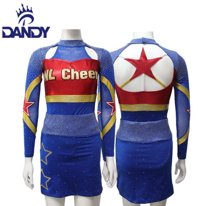 Custom Dandy Sparkle -Wettbewerb Cheerleading Uniform sexy Jubeluniformen