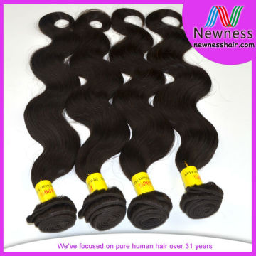 Natural color indian remy human b1 hair extensions