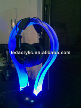 Lighted Acrylic Headphone Stand With Led