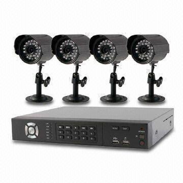 4 Channels H.264 DVR Motion Detection System, 3.5-inch SATA HDD and 25 to 50m Night Vision Range