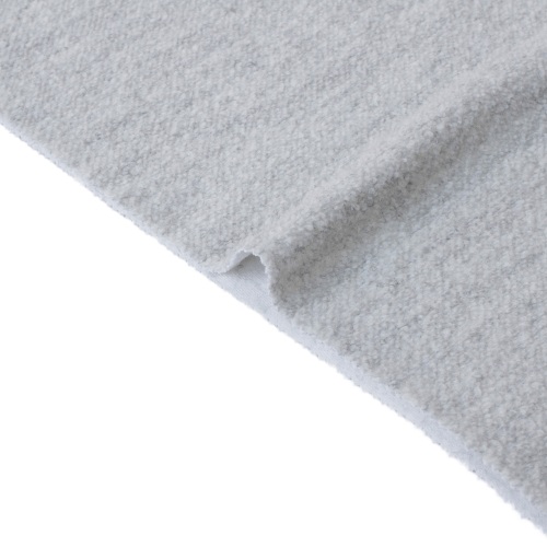 28% သိုးမွှေး Polyester သည်အဖြူရောင် Bouleck အထည်များကိုဖယ်ရှားခဲ့သည်