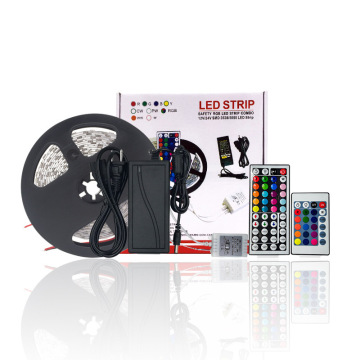 5050RGB wasserdichte LED -Leuchtstreifen mit Farbbox und 24/44 Schlüsselcontroller -Set