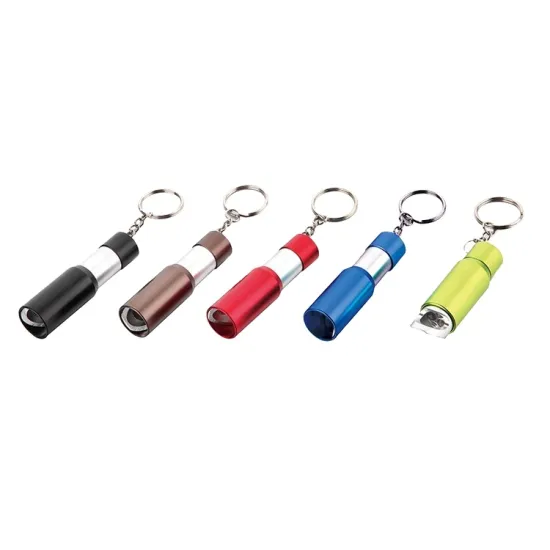 Portable LED Keychain Flashlight with Aluminum Alloy Construction and Built-in Bottle Opener