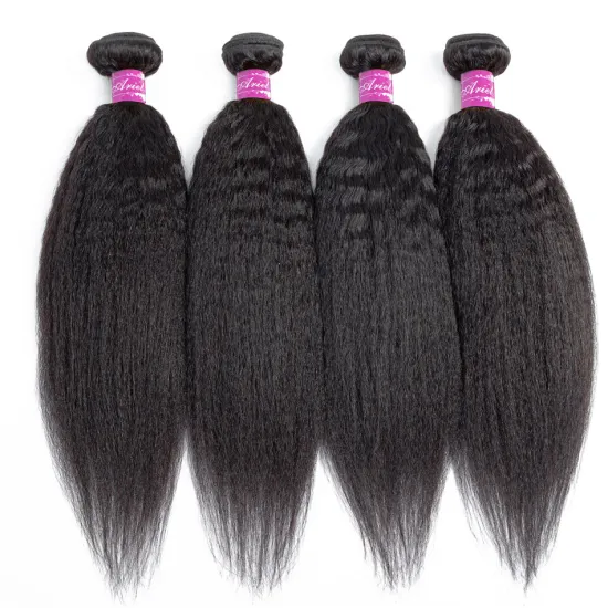 Wholesale 10A Mink Brazilian Kinky Straight Virgin Cuticle Aligned Human Hair Weave Bundle Yaki Human Hair Products Extensions