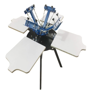 4 Color 4 Station Silk Screen Printing Machine with Stand
