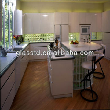 Fused glass brick for kitchens