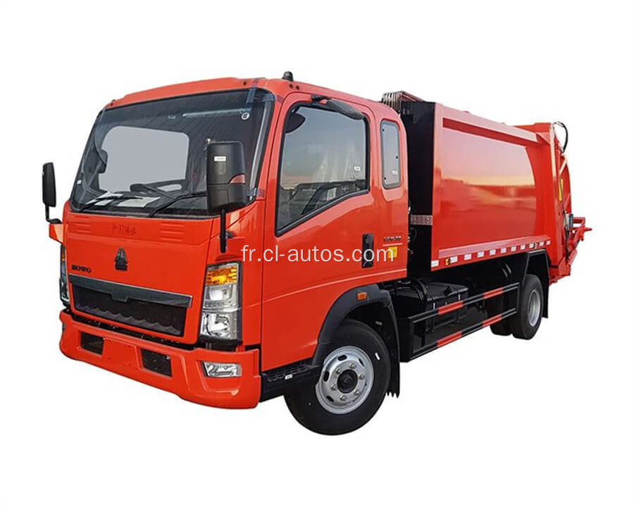 Sinotruk Howo 6Ton 7cbm Tamion à ordures compressé