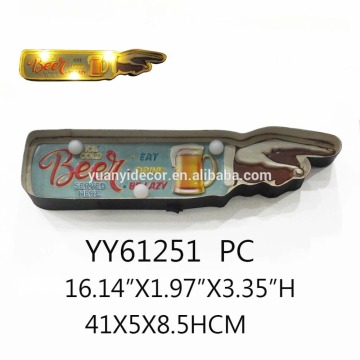 Beer custom printing embossed metal advising palque with LED light, metal wall arts