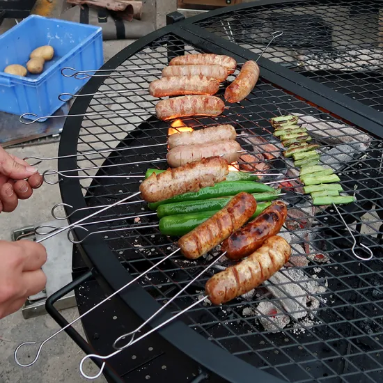 Portable Durable Carbon Steel Camping BBQ Grill with Folding Charcoal Fire Table