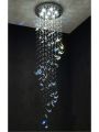 Cristal de borboleta decorada lustre de escada em espiral