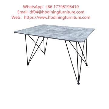 Dining Furniture Restaurant MDF Dining Table Europe Modern Design Kitchen Living Room Metal Legs Rectangle Dining Table