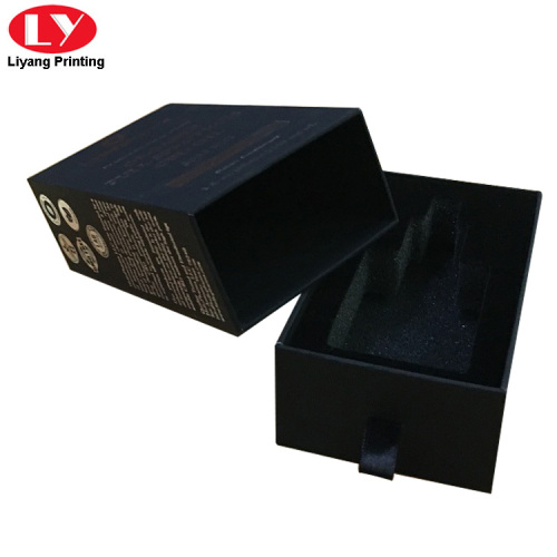 กล่องของขวัญกระดาษลิ้นชักสีดำ