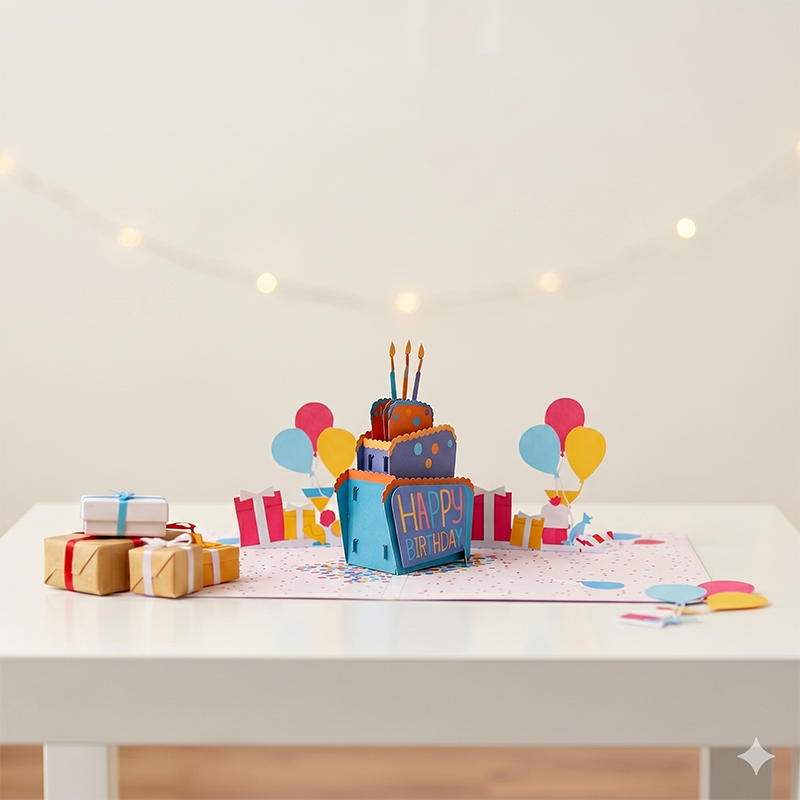 festive birthday surprise card