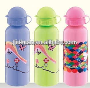 children aluminum sports water bottle with round cap and printing